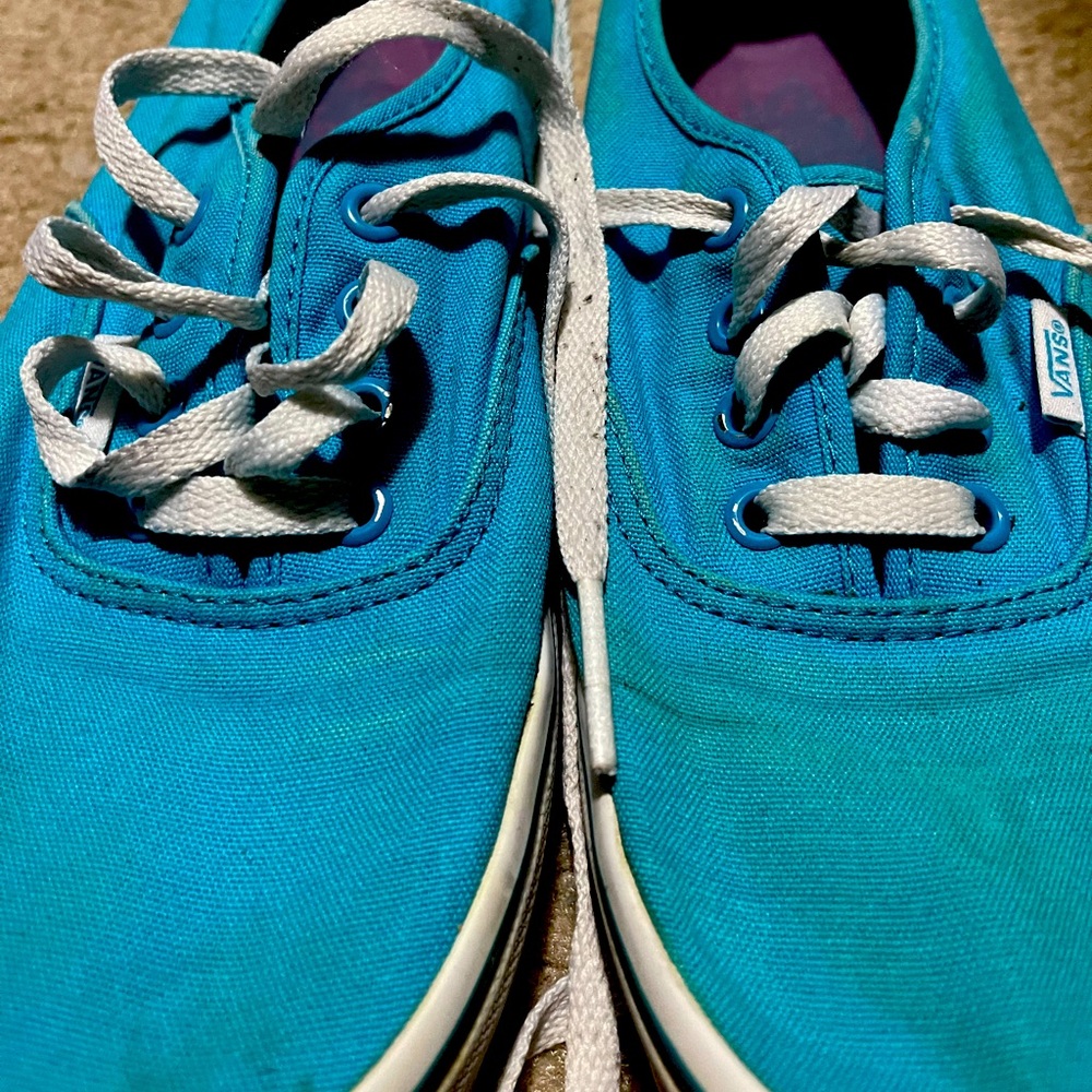 Aqua color Vans